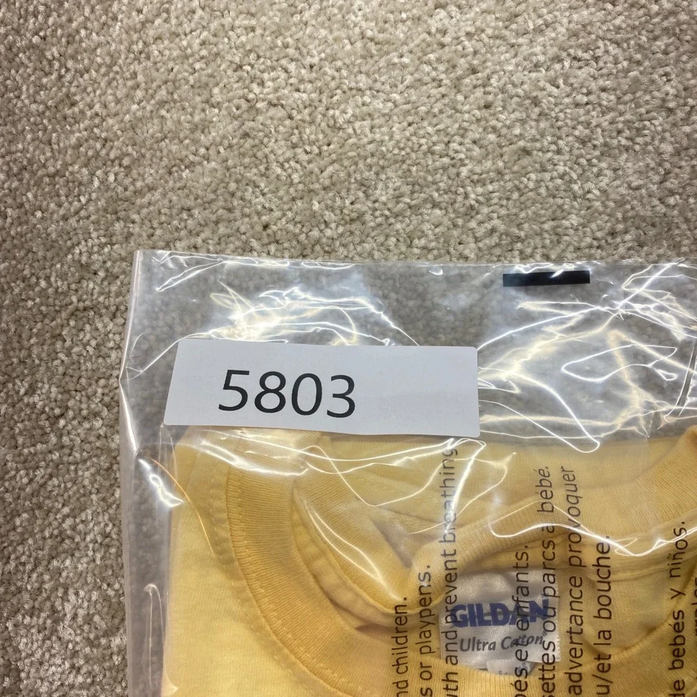 Gildan Ultra Cotton Twin Peaks Bible Camp‎ Shirt Kids Medium Yellow Graphic Tee
